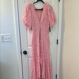 Elegant Pink Lace Dress